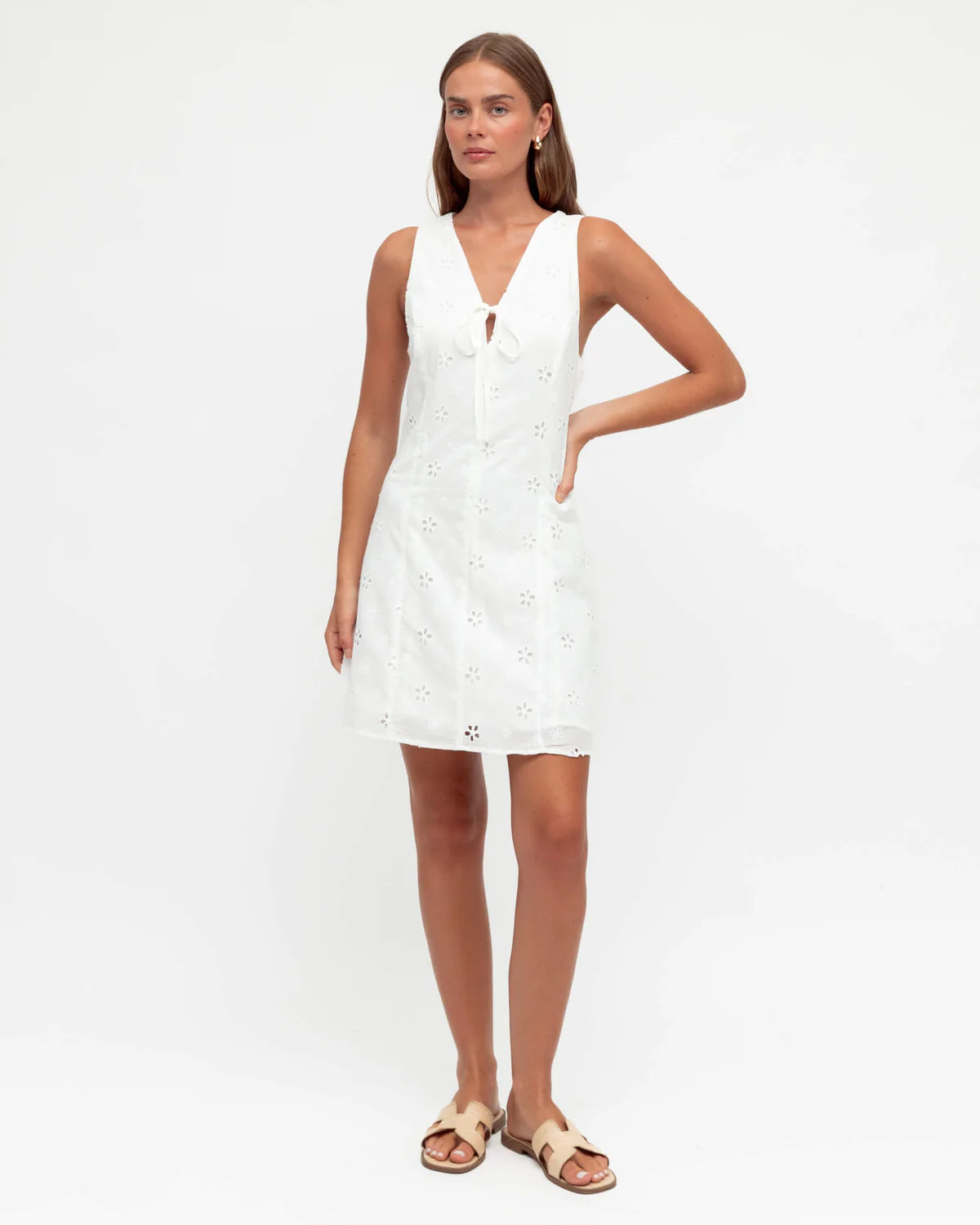 BRODERIE MINI DRESS