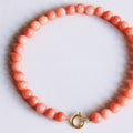 Natural stone bead necklace XL - orange