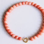 Natural stone bead necklace XL - orange
