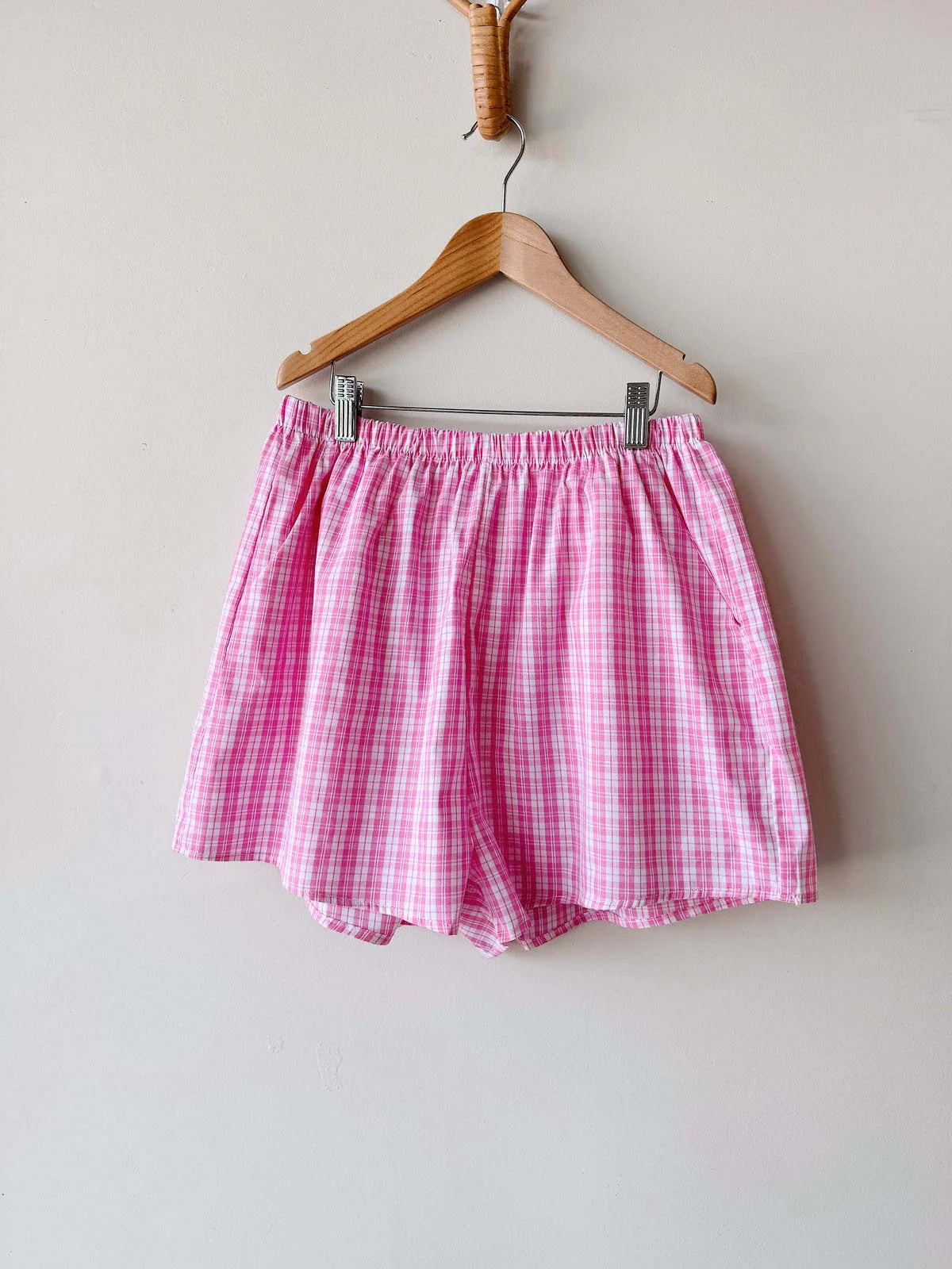 PINK CHECK SHORTS