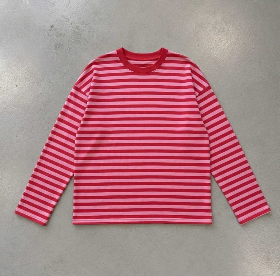 Pink Stripe Long Sleeve Tee