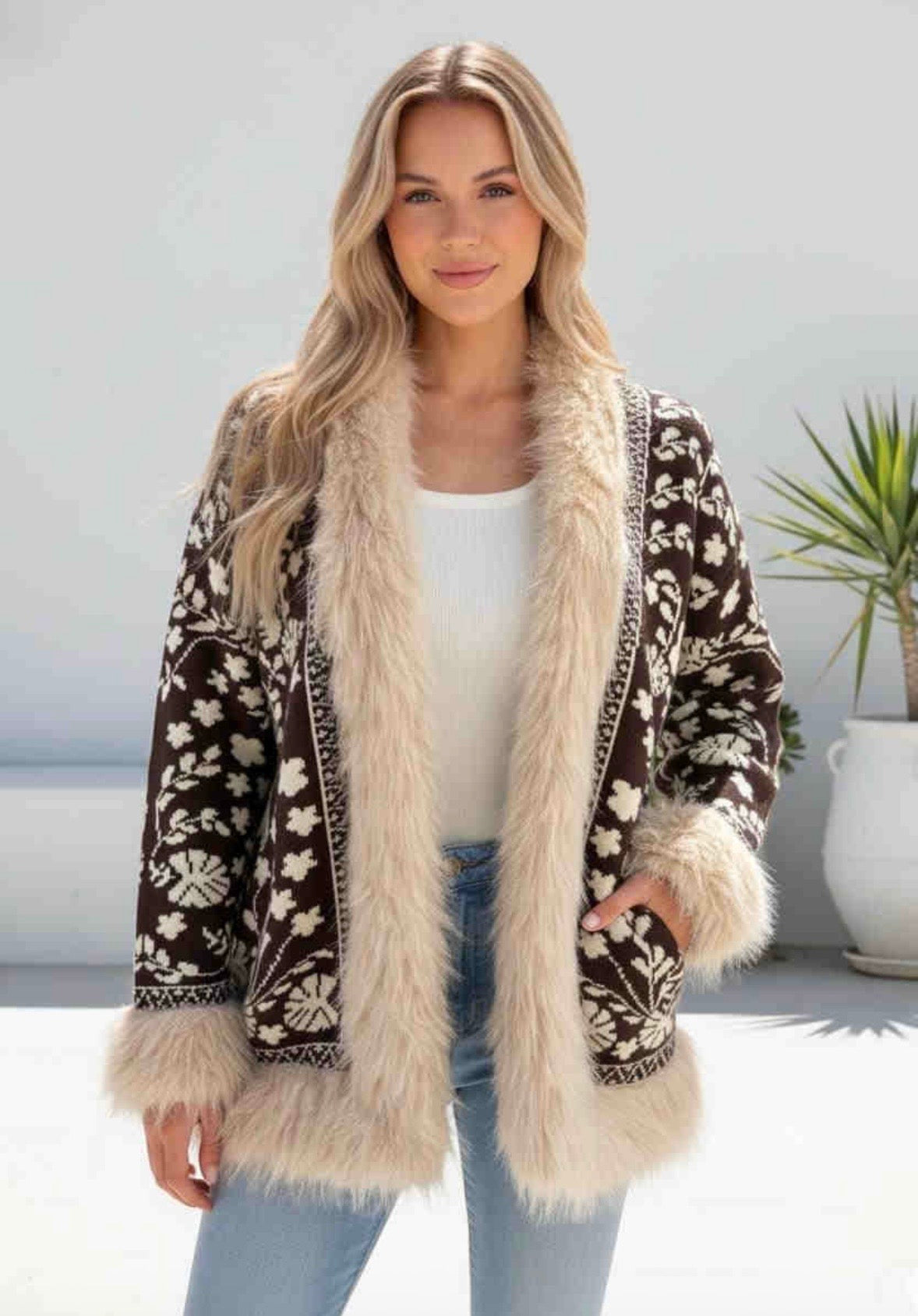 Aspen Faux Fur Cardigan