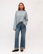 Blue & Lime Stripe Long Sleeve Tee