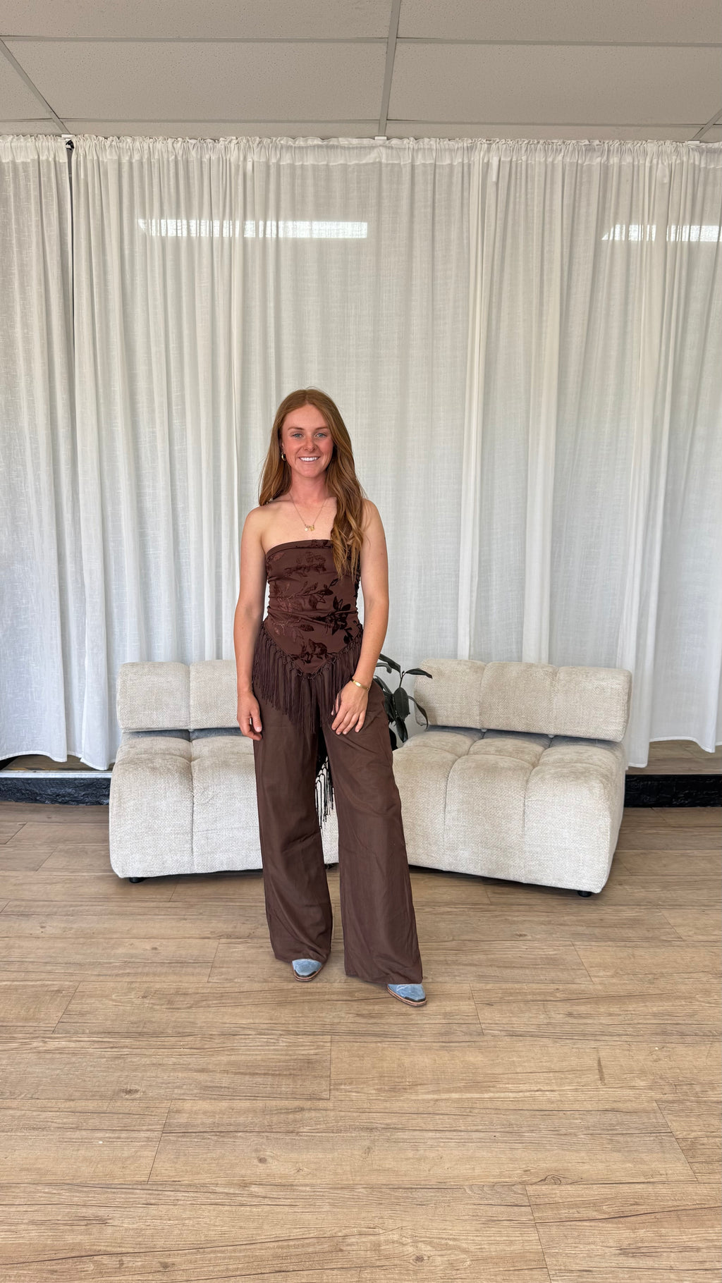 Sienna Fringe Top – Chocolate Brown