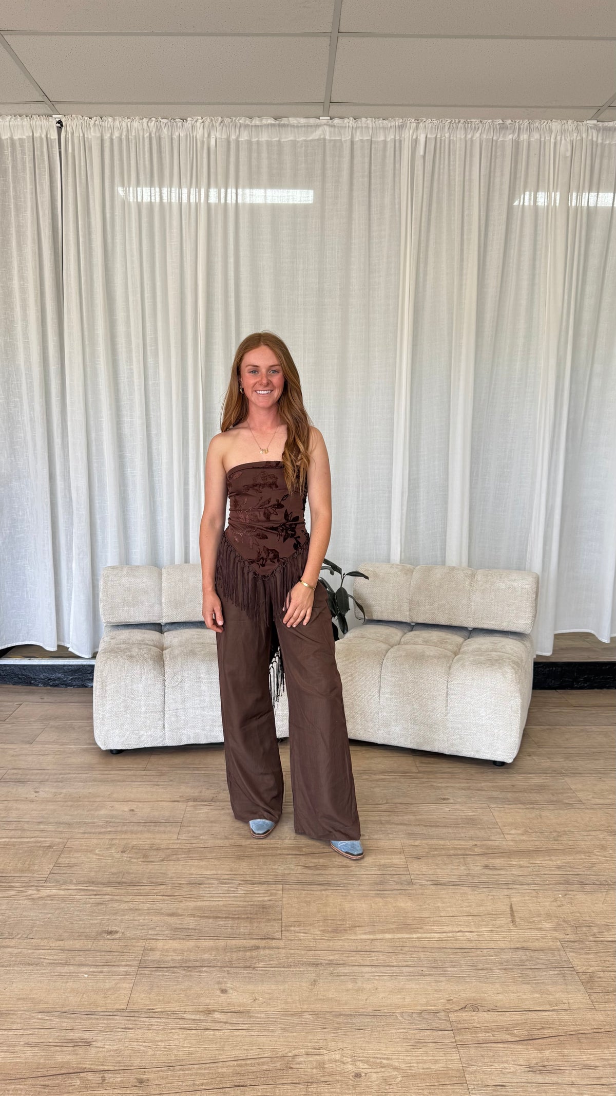 Sienna Fringe Top – Chocolate Brown