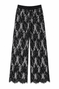 Black Lace Wide-Leg Pants