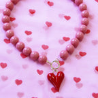Heart XL charm - red