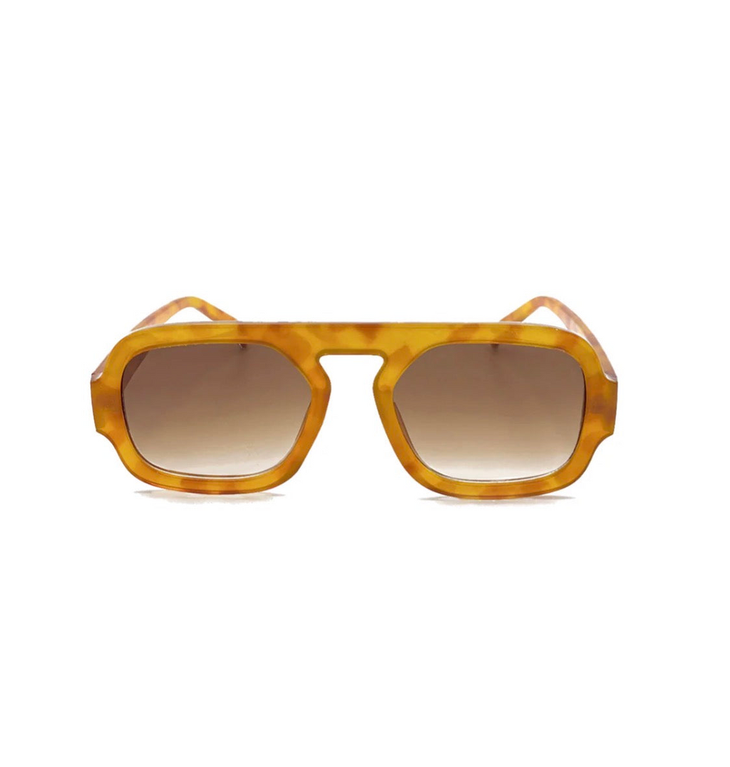 L&S RETRO AVIATOR SUNGLASSES IN VINTAGE TORT
