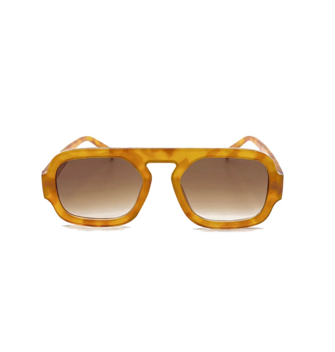 L&S RETRO AVIATOR SUNGLASSES IN VINTAGE TORT