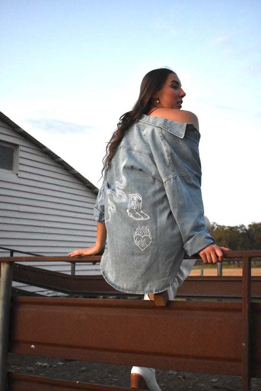 Cowgirl Fire In Her Heart Shirt