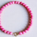 Natural stone bead necklace XL - fuchsia
