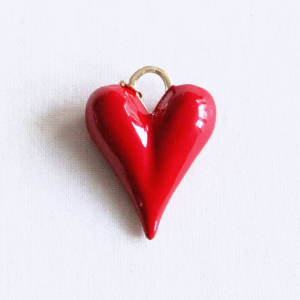 Heart XL charm - red