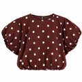 Mia Polka Dot Bubble Top – Chocolate