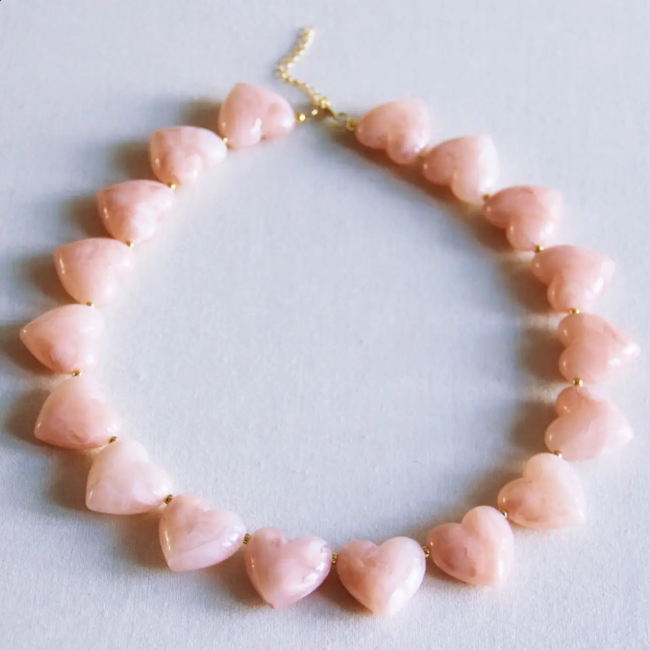 Pink Heart Bead Necklace
