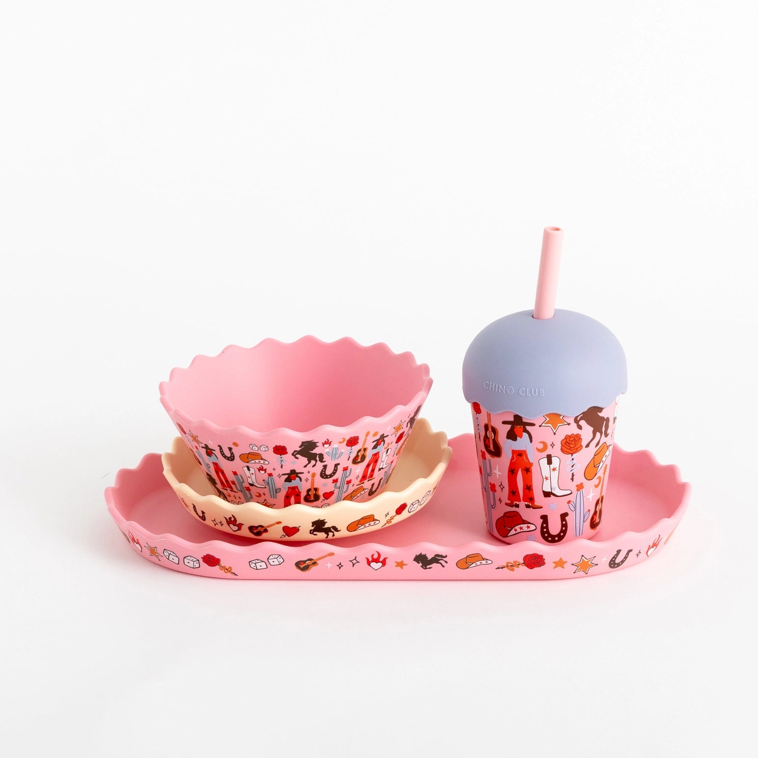 Cowgirl Bowl and Plate Set