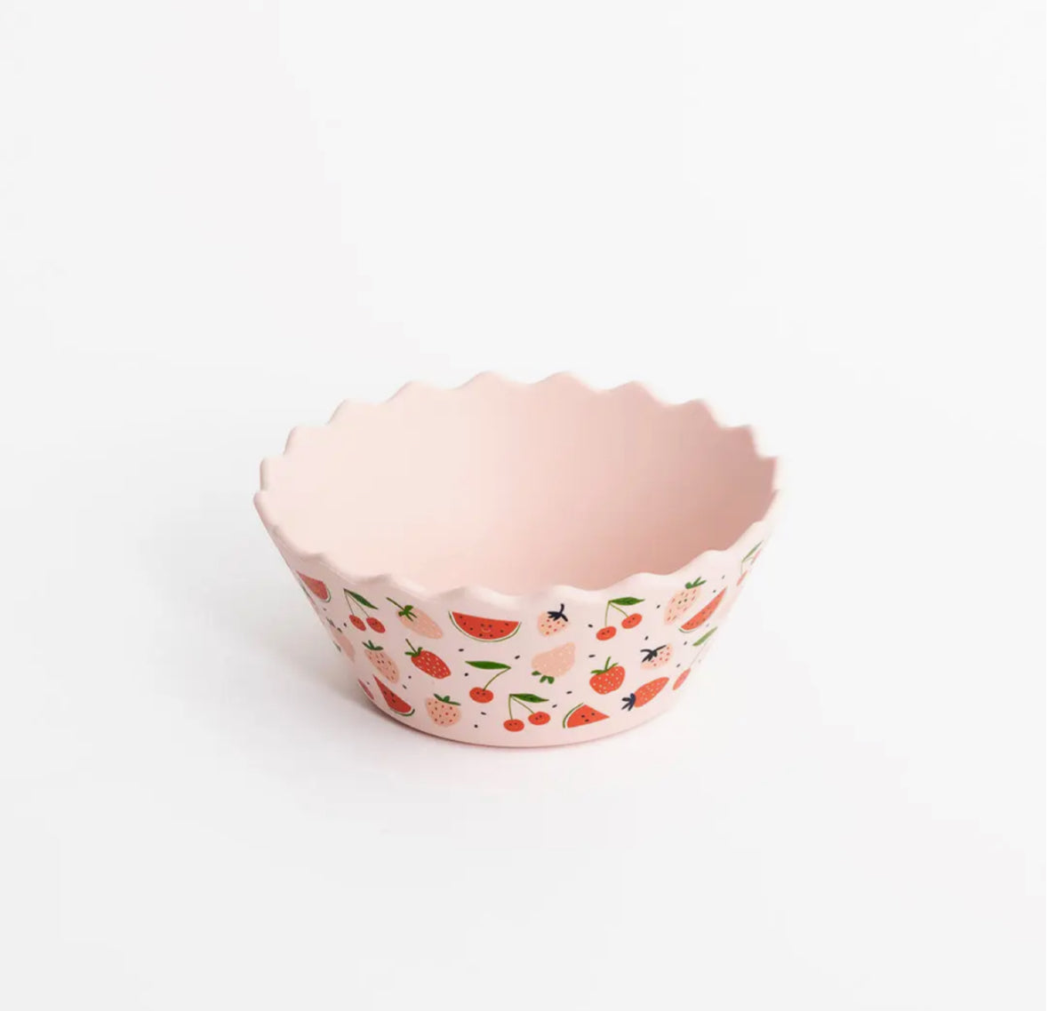 Pink Fruits Wavy Edge Silicone Bowl