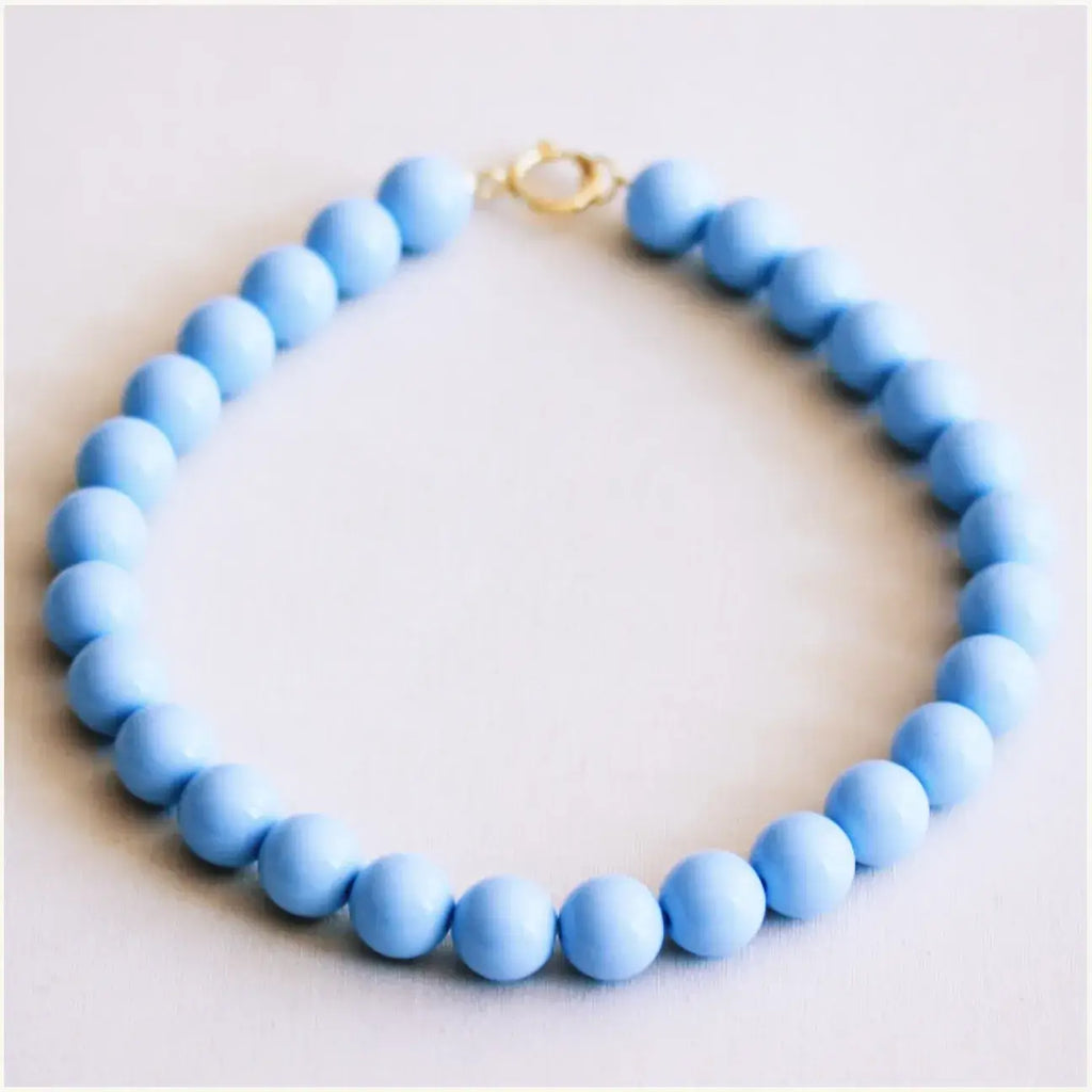 Beaded necklace XXL - light blue