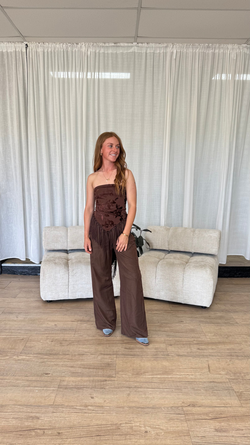 Sienna Fringe Top – Chocolate Brown