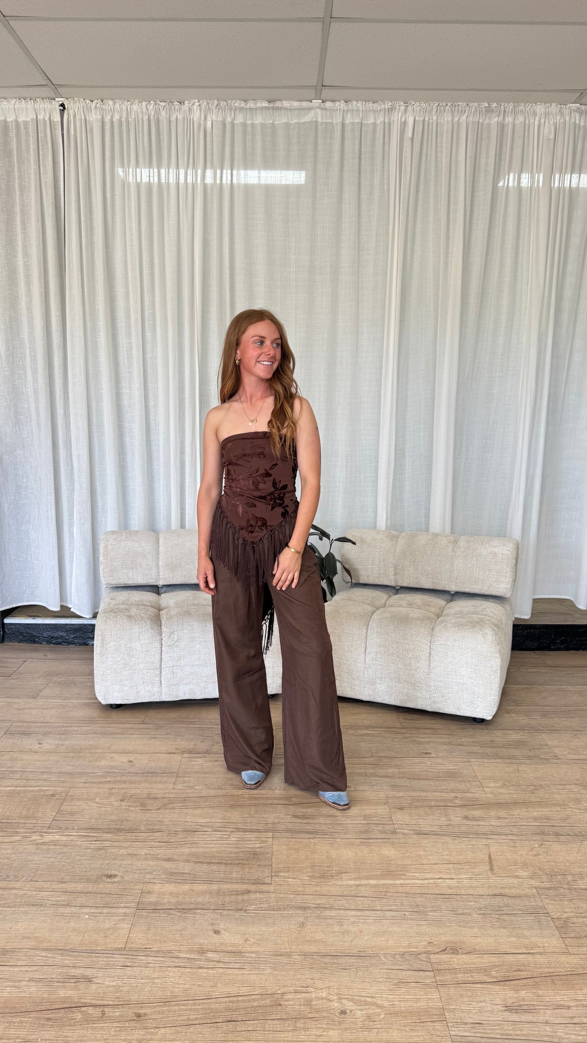 Sienna Fringe Top – Chocolate Brown