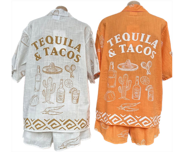 Tequila and Tacos Top - Orange