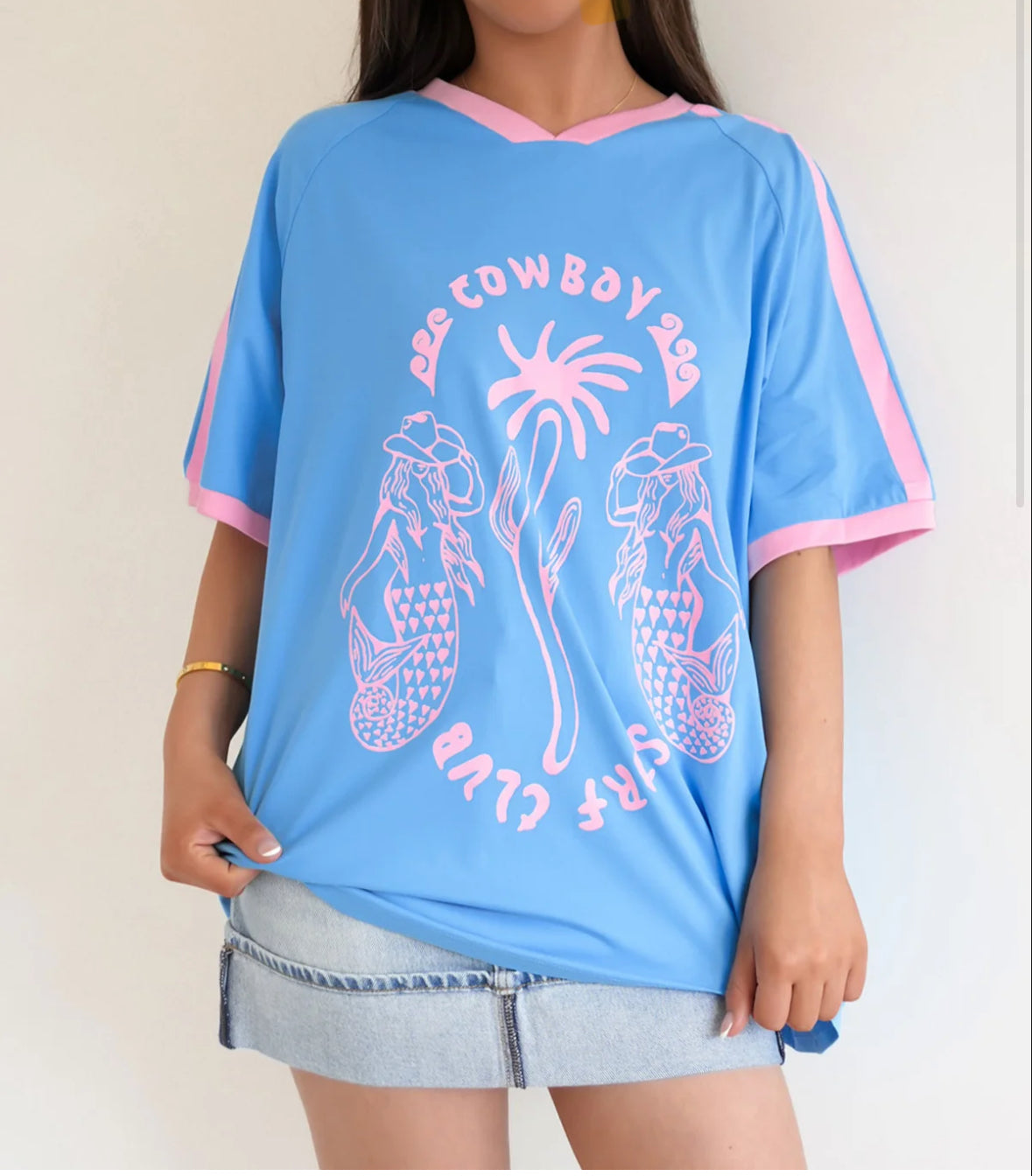 COWBOY SURF CLUB TEE BLUE