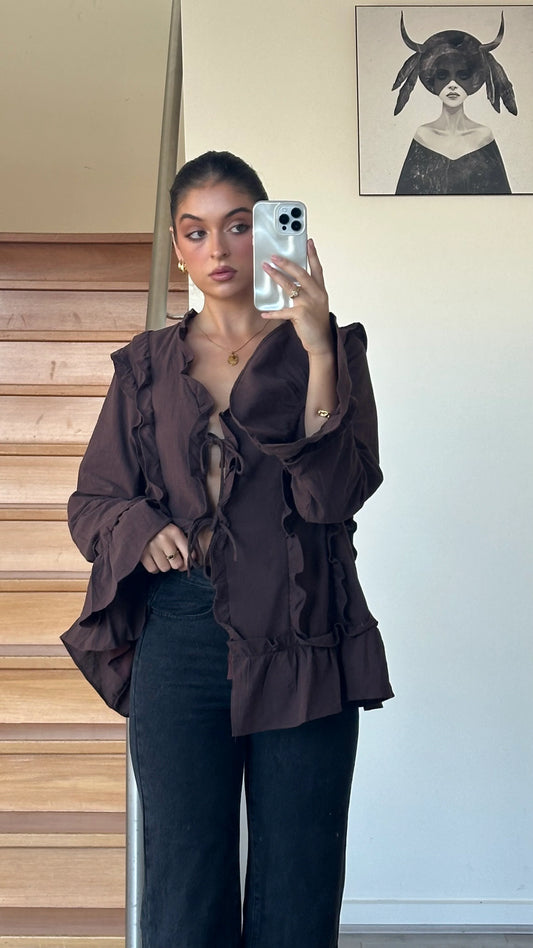 Ellie Tie Top ~ Chocolate