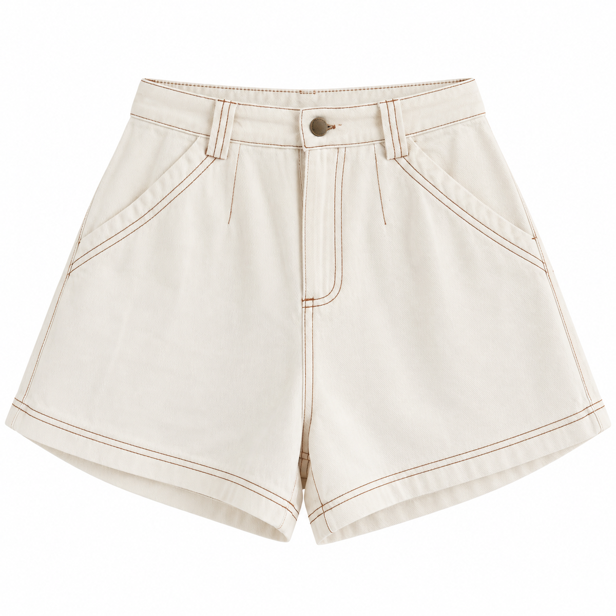 Bailey Denim Shorts — Ivory