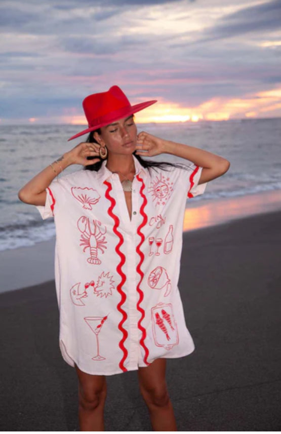 Wine Club Shirt Dress