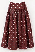Mia Polka Dot Maxi Skirt – Chocolate