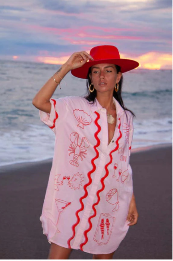 Wine Club Shirt Dress