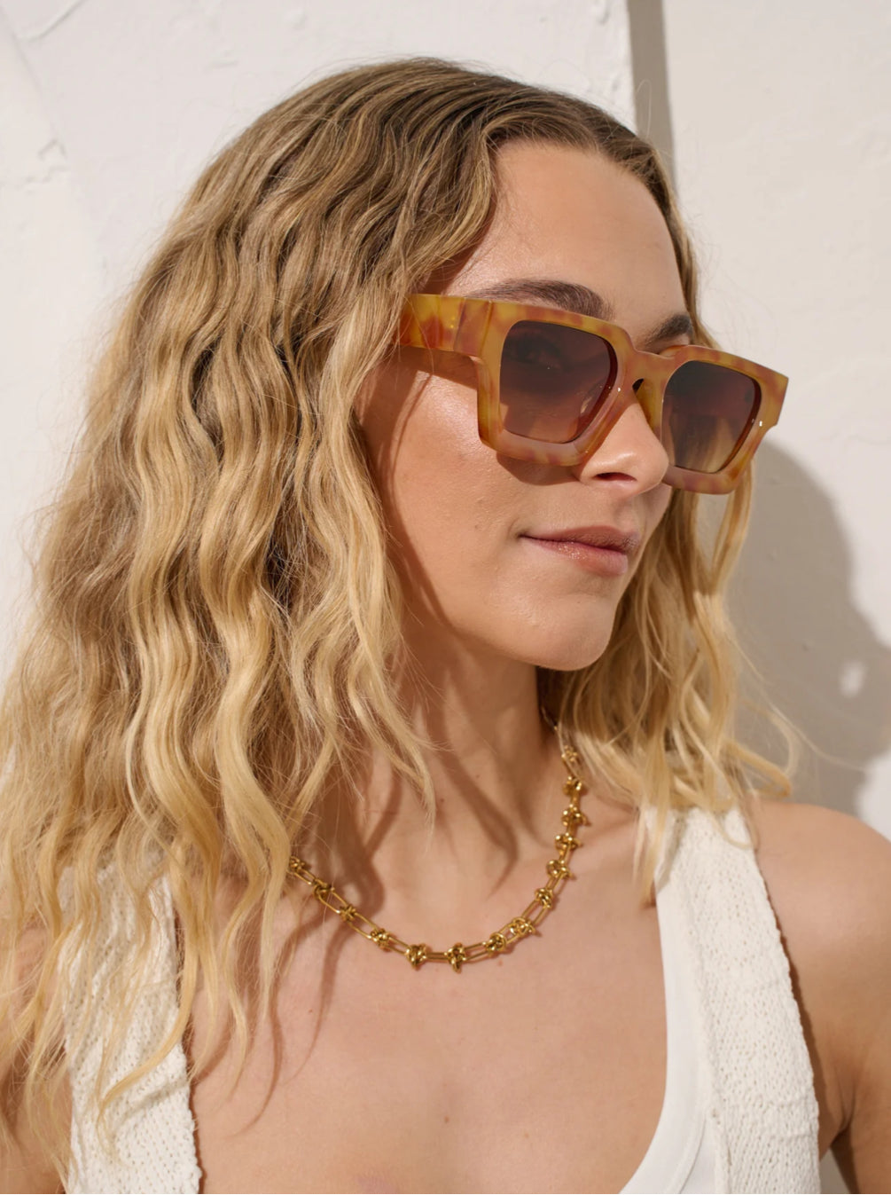 JURY RECTANGULAR SUNGLASSES IN VINTAGE TORT