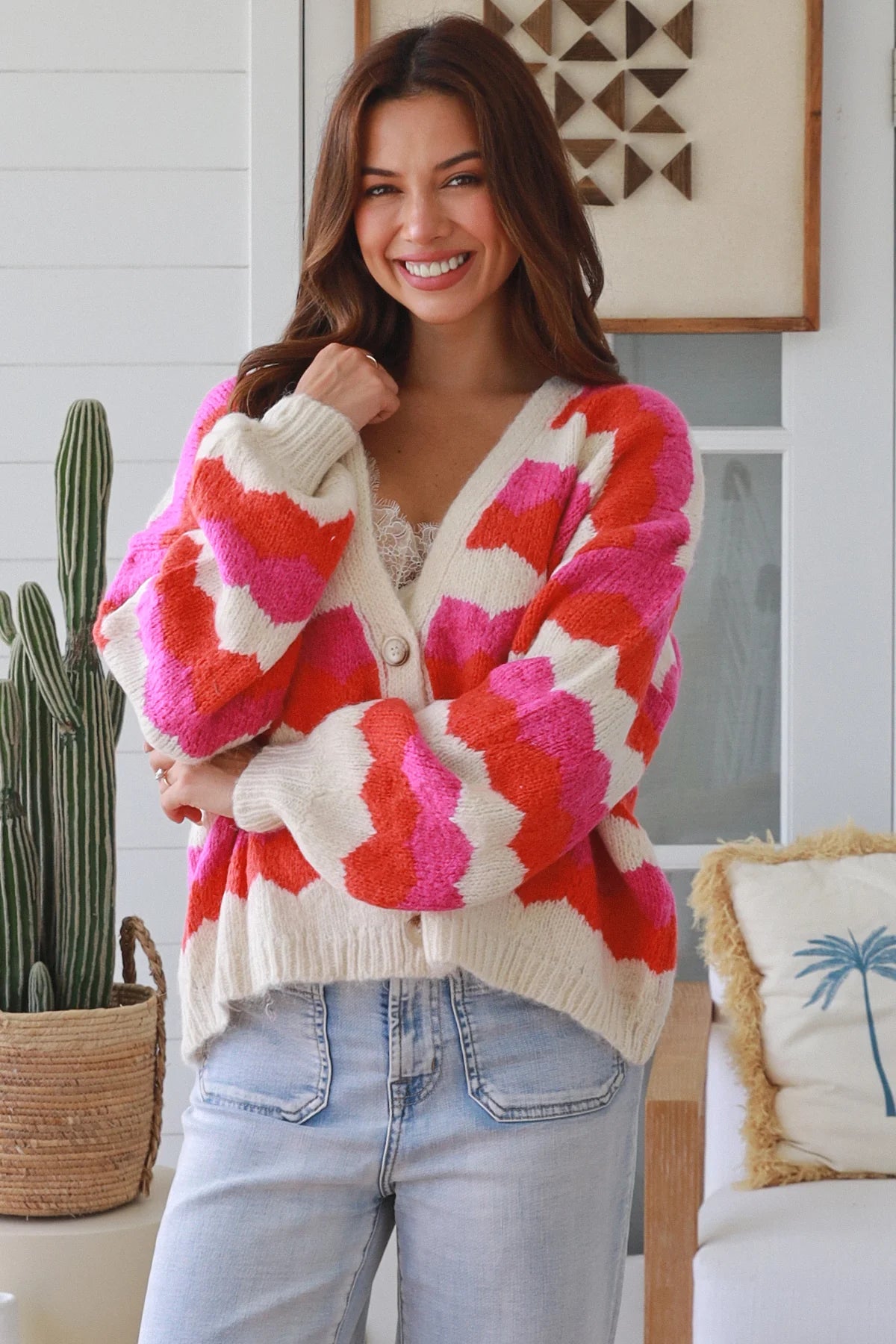 Sunset Heart Knit Cardigan