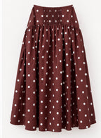 Mia Polka Dot Maxi Skirt – Chocolate