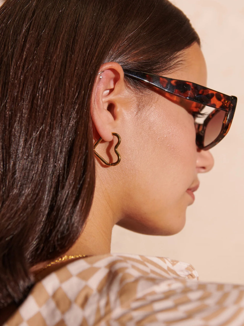 ANDIE RECTANGULAR SUNGLASSES -TORT