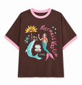 Mermaid Vino Club Graphic Tee – Chocolate
