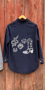 Giddy up Shirt - Dark Denim