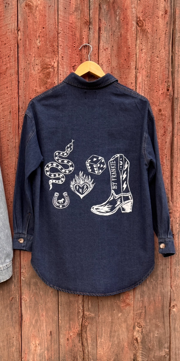 Giddy up Shirt - Dark Denim