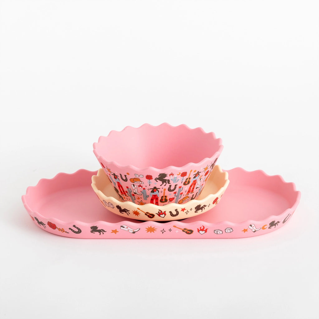 Cowgirl Bowl and Plate Set