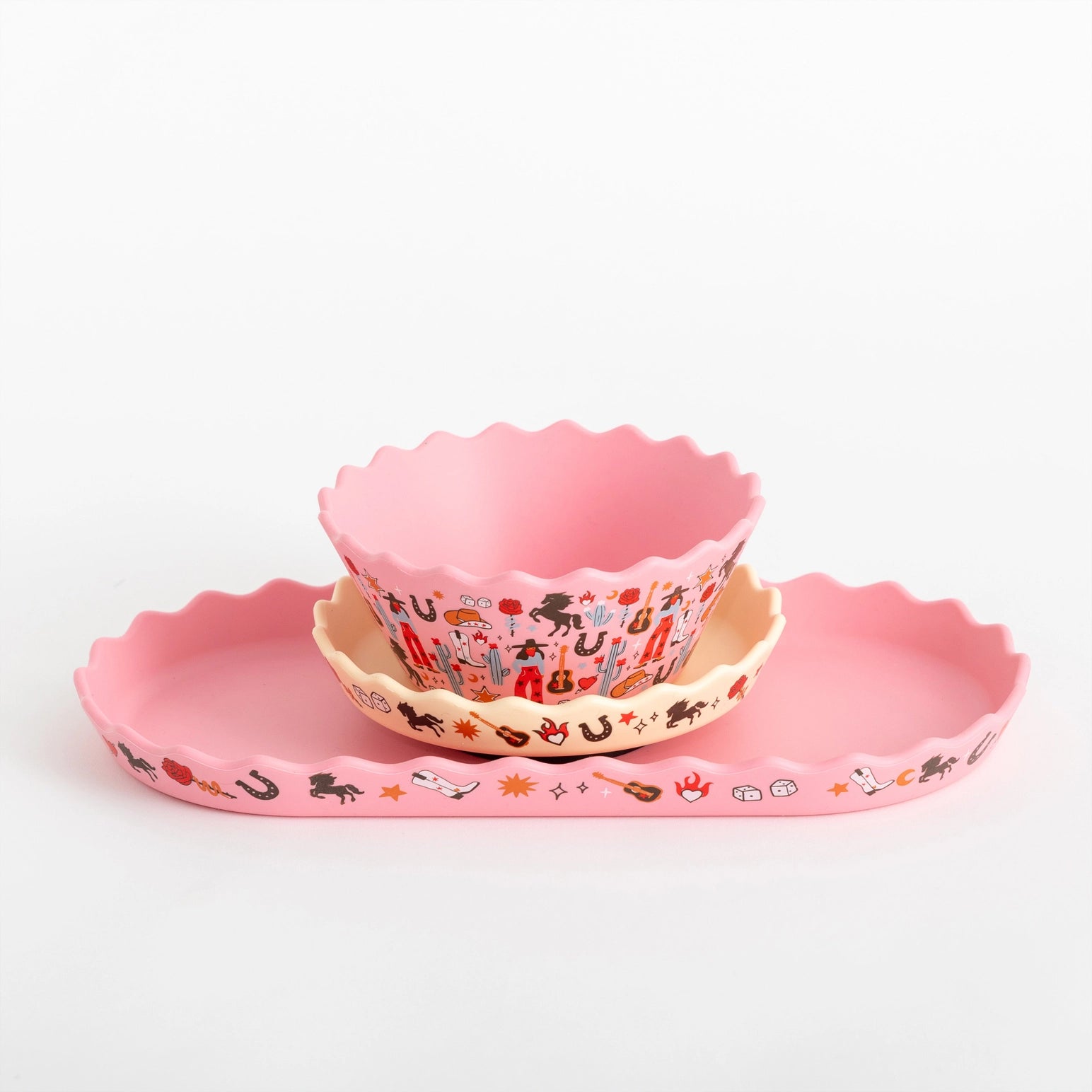 Cowgirl Bowl and Plate Set