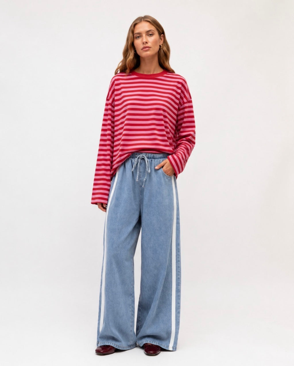 Pink Stripe Long Sleeve Tee