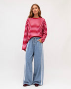 Pink Stripe Long Sleeve Tee
